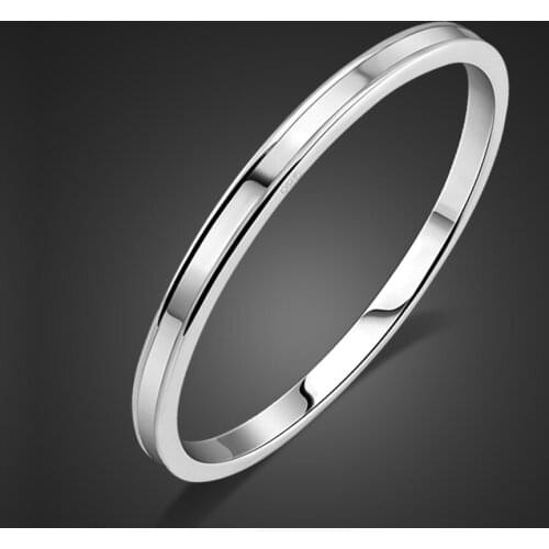 New Charm Bracelet 100%925 Sterling Silver Bracelets For Women & Men Fashion Minimalist Smooth Bangles DIY Couples Jewelry