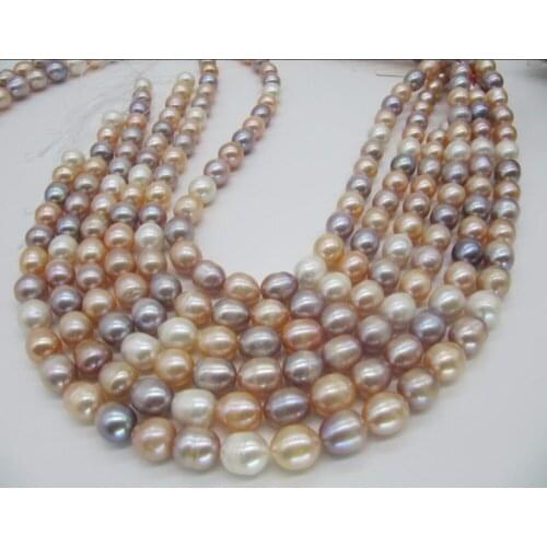 New beautiful 10-13MM 100" SOUTH SEA WHITE PINK PURPLE COLOR PEARL NECKLACE earring set