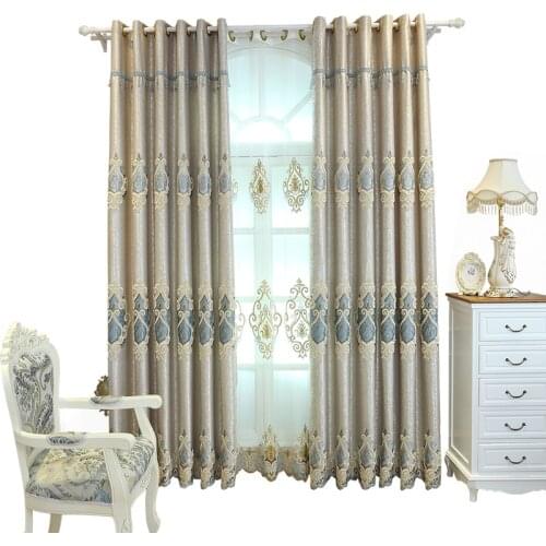 High grade European style luxury curtain cloth shading finished landing curtain Curtains for Living Dining Room Bedroom