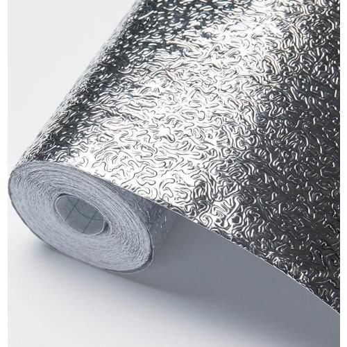 Self-Adhesive Wallpaper Modern Silvery Wall Sticker Kitchen Oil-proof Cupboard Waterproof Fireproof Home Decor 3 D Drop Shipping