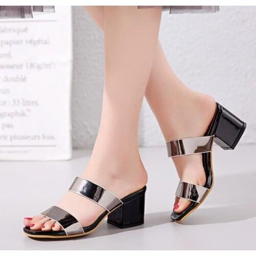 Sexy High heels 5.5CM size 32-48 Gladiator Sandals Women Shoes Tenis Feminino Summer Open toe Home Beach Slippers Chanclas C5-21