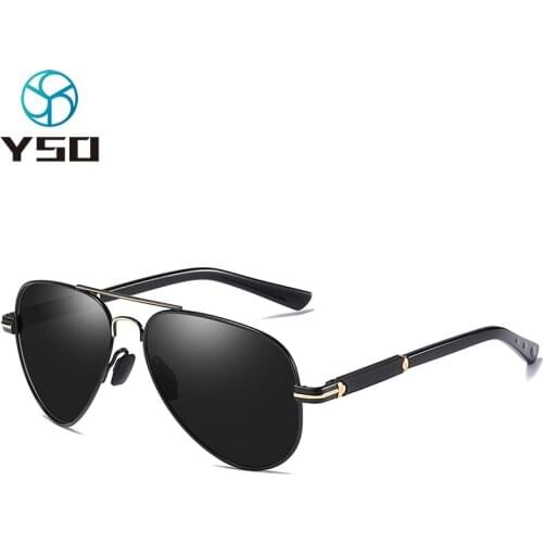 YSO Vintage Polarized Sunglasses Men UV400 Protection Glasses For Car Driving Metal Frame Women/Men Photochromic Sunglasses 545