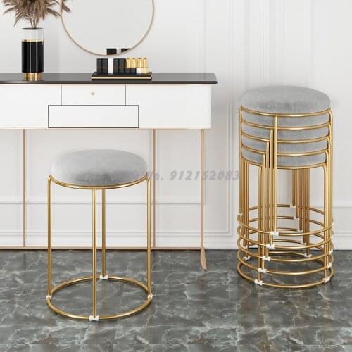 Nordic dining chair light luxury stool home modern minimalist chair dining table and chair casual wrought iron net red backrest