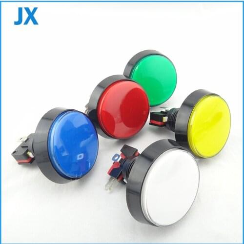 50mm illuminated 12v LED Arcade Push Button for Mulitcade arcade machines MAME five-color 2018 hot sale free shipping