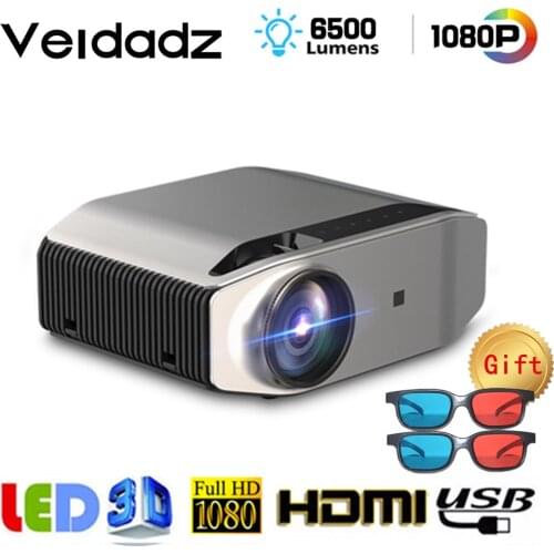 VEIDADZ YG621 6500 Lumens 1080P Full HD 3D LED Projector Native 1920x1080P Wireless WiFi Multi-Screen HDMI VGA USB Home Theater