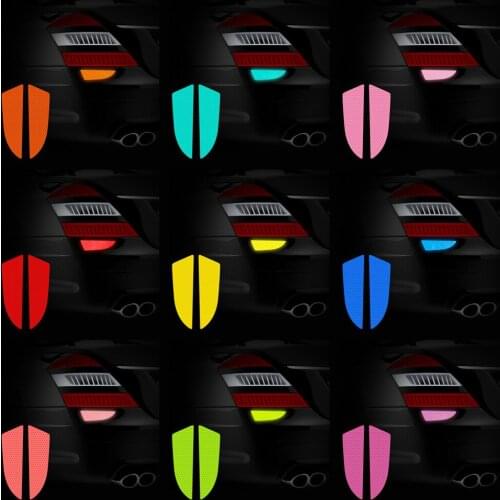 2pcs Reflective Car Sticker Mirror Anti Collision Strip Decals for Car Auto Front Bumper Decor Night Driving Safety Warning Sign