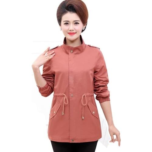 2019 New Spring Autumn Clothes Solid Plus Size 5XL Female Windbreaker Basic Coat Casual Women Trench Coat RE2519