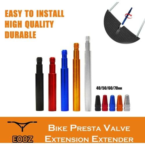 2Pieces Bicycle Presta Valve Extender Extension With Caps For Carbon Rims Fixed Gear bicycle 40/50/60/70mm