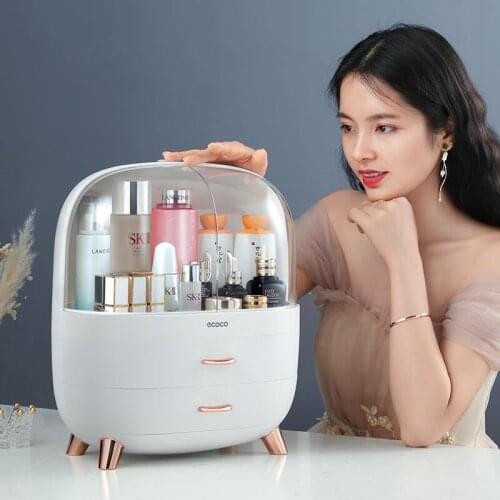 Large Capacity Cosmetic Storage Box Waterproof Bedroom Makeup Drawer Organizer Jewelry Nail Polish Container Desktop Tool