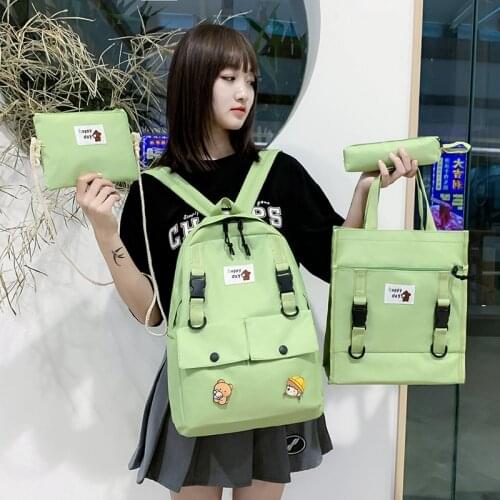 Weysfor 4pcs/set High School Backpack Bags for Teenage Girls 2020 Oxford Travel Backpack Women Bookbags Teen Student Schoolbag