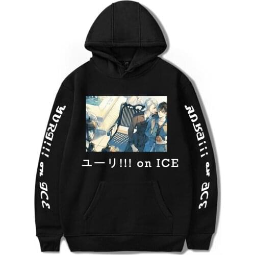 Yuri! On Ice Hoodies Manga Unisex Printed Harajuku Tops Streetshirt Fashion Sweatshirt Pullover Men/Women Hooded Clothing Anime