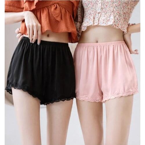 Women Traceless Shorts Breathable Soft Cool Plus Size Lace Safety Pants Summer Thin Underpants Leggings For Girls JK Uniform