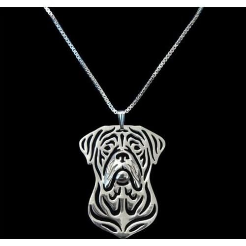 Womens Metal Dogue De Bordeaux Pendant Necklaces Jewelry Alloy Dog Necklaces Drop Shipping