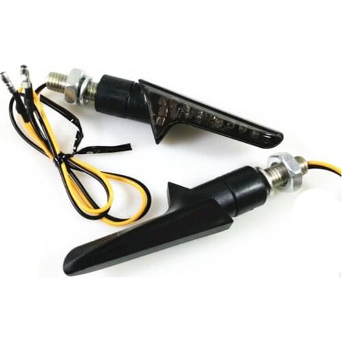 2x Universal Motorcycle LED Turn Signal Lights Amber Blinker Indicator Scooter Offroad Cafe Racer Old School Dirt bike