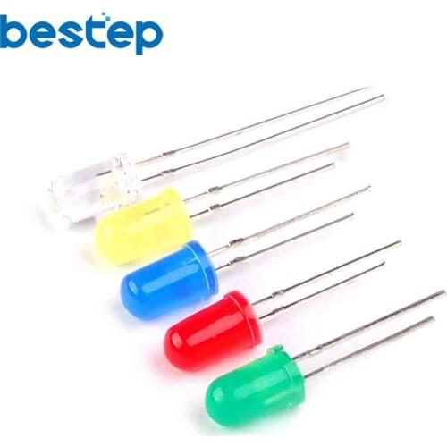 5Type*10PCS=50PCS 5MM LED Red White Green Blue Yellow LED Package Light Emitting Diode Package