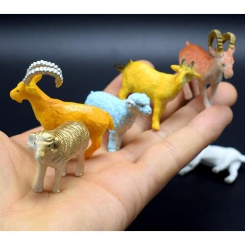 8Pcs Kids Mini Simulation Goat Sheep Animal Model Toy Action Figure Home Decor