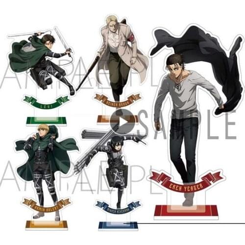 Anime Attack on Titan Eren Jaeger Erwin Smith Levi·Ackerman Mikasa Cosplay Acrylic Figure Stand Display Model Plate Decor Gift