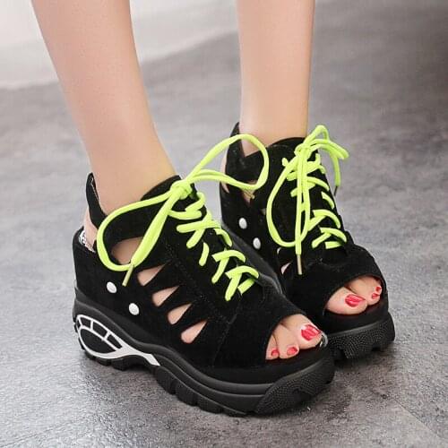 High Heeled Sandals Female Summer 2020 Women Thick Bottom Shoes Wedge with Open Toe Platform Shoes Increased Shoes
