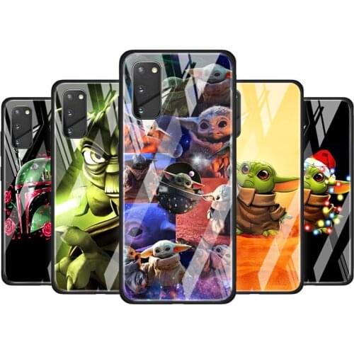 The Baby Yoda for Samsung Galaxy S20 FE Ultra Note 20 S10 Lite S9 S8 Plus Luxury Tempered Glass Phone Case Cover