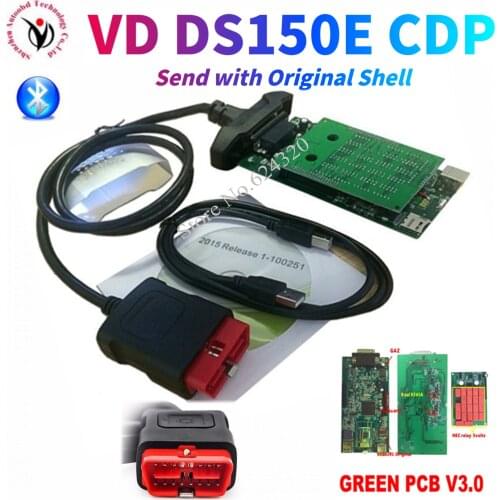 DHL fast shipping 10pcs/pack VD DS150E CDP obd obd2 Scanner vd ds150e cdp obdii car truck diagnostic tool with bluetooth usb