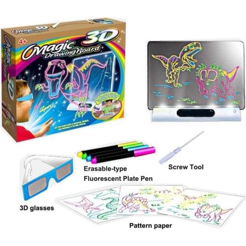 3D Drawing Board Luminous Drawing Board Three-dimensional Magical Childrens Drawing Board Luminous Color Painting Writing Board