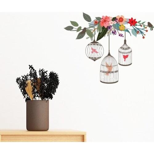 Cage Flower Shelf Removable Wall Sticker Art Decals Mural DIY Wallpaper for Room Decal