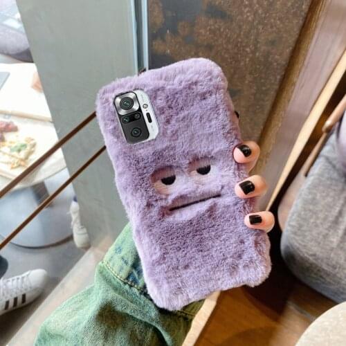 Beautiful purple plush Case For Xiaomi Redmi Note 10 9s 8 Pro For Xiaomi Note 10 9 SE 9T Pro A3 A2 7 Mi 8T 8A 10T cartoon cover