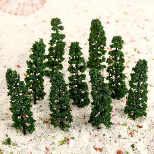 20Pcs 9cm Landscape Scenery Model Green Fir Trees Railroad Train Forest Street Layout Scene 1/100 OO HO Scale Artificial Plants