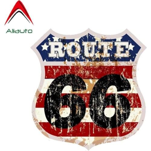 Aliauto Creative Car Sticker Fashion Decoration Route 66 Accessories PVC Decal for Motorcycle Passat Kia Sportage VW,15cm*14cm