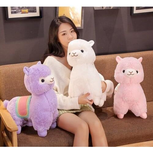 Cartoon alpaca plush toy lovely fat sheep soft doll throw pillow toy home decoration Christmas gift h1349