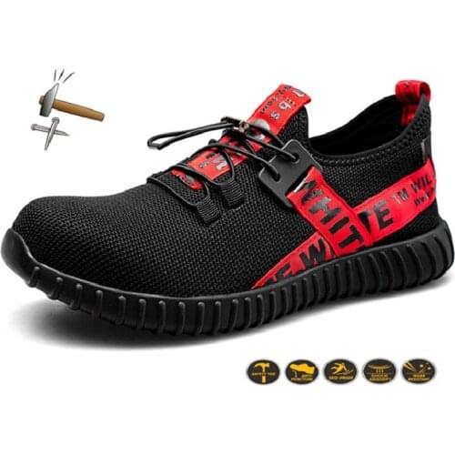 New Breathable Mesh Safety Shoes Men Light Sneaker Indestructible Steel Toe Soft Anti-smash Anti-puncture Non-slip Work Shoes