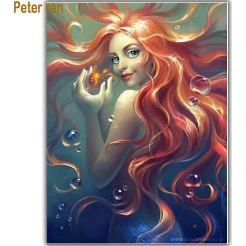 Peter ren DIY Diamond Painting Cross stitch kits Anime girl 5d Round Diamond mosaic full icons Diamond Embroidery Beauty cartoon
