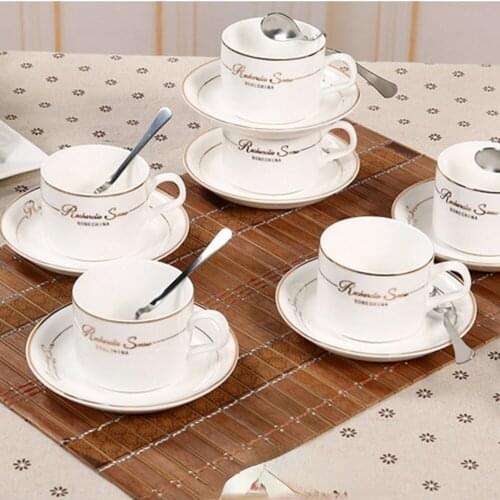 European-style ceramic coffee cup and saucer set, creative and simple home British afternoon tea cup, black tea cup