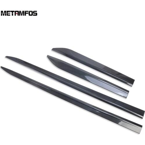 For Audi Q5 2018 2019 2020 Carbon Fiber Side Door Strip Body Skirt Moulding Trim Sticker Exterior Accessories Car Styling