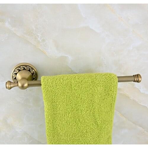 Wall Mounted Vintage Retro Antique Brass Bathroom Single Towel Bar Towel Rail Holder Bathroom Accessory mba479