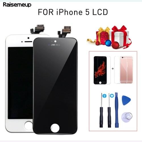 New Black and White Good Quality LCD Display for iphone 5 3D Touch Screen Digitizer Assembly Replacement With 3 Gifts