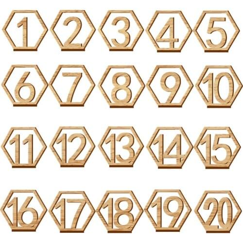 Practical Boutique 1-20 Numbers Wood Signs Wedding Hexagon Table Number Wooden Table Numbers Rustic Wedding Engagement Seat Nu