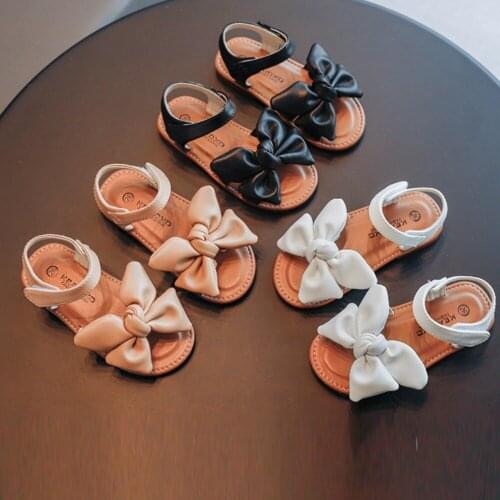 Sweet girl princess shoes sandals 2021 fashion summer children kids bow baby non-slip open-toed shoes