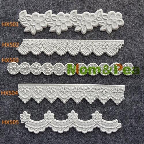 Mom&Pea HX501-5 Free Shipping Border Silicone Mold Cake Decoration Fondant Cake 3D Mold Soap Mold Food Grade