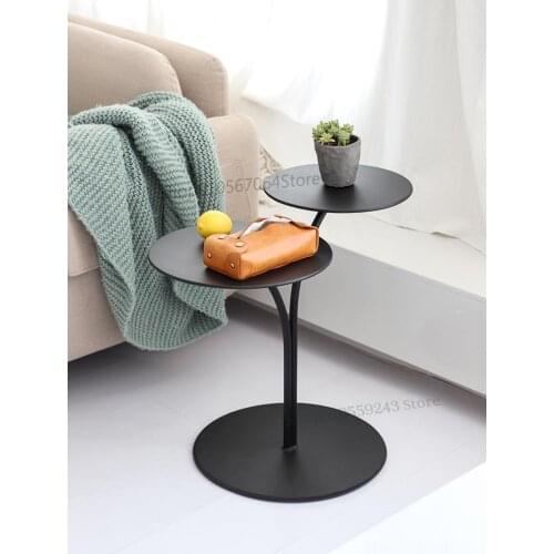 Nordic Sofa Side Table Modern Minimalist Living Room Wrought Iron Home Table Creative Corner Table Round Small Coffee Table Beds