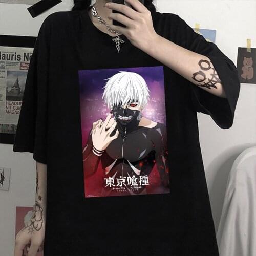 TOKYO GHOUL T Shirt Men Anime T-Shirt Male KANEKI KEN Print T-shirt Harajuku