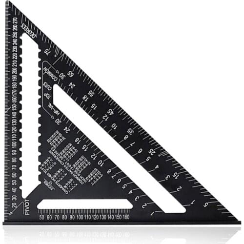 Angle Ruler Metric Aluminum Alloy Triangular Measuring Ruler Woodwork Speed Square Triangle Angle Protractor