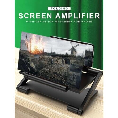8 inch High Definition Mobile Phone Screen Amplifier with Magnifying Folding Phone Desk Holder for Movie Game Phone Amplifier