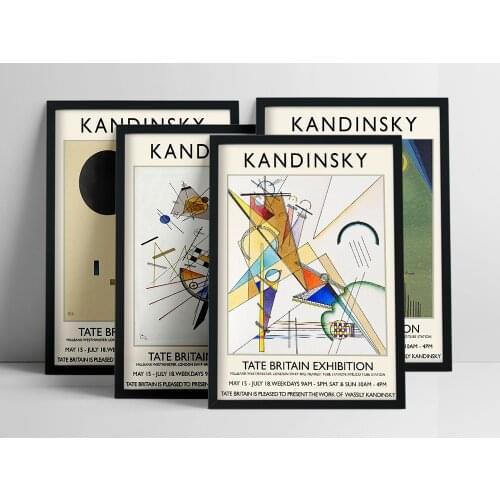 Wassily Kandinsky Poster Famous Vintage Tate Britain Exhibition Museum Canvas Print Abstract Painting Wall Picture Home Decor