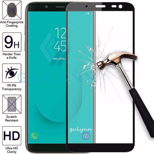GULYNN Full Cover Tempered Glass For Samsung Galaxy J3 J5 J7 J4 J6 A6 A8 2017 2018 Plus Screen Protector Protective Glass Film