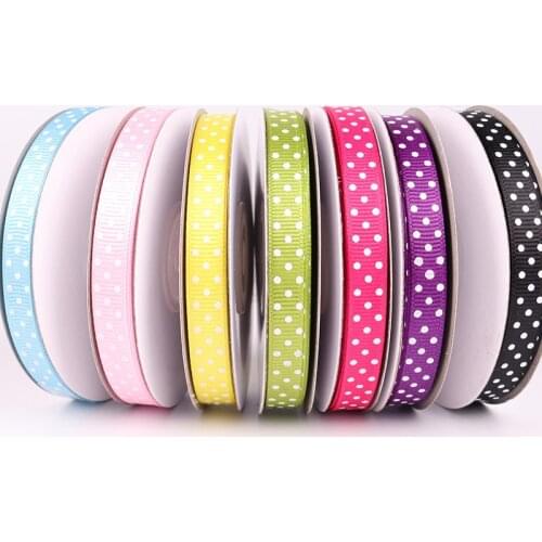 ZOTOONE 10mm 25Yard Grosgrain Ribbon Printing Polka Dot Hair Bow Christmas Gift Ribbon Wedding Decoration DIY Sewing Fabric