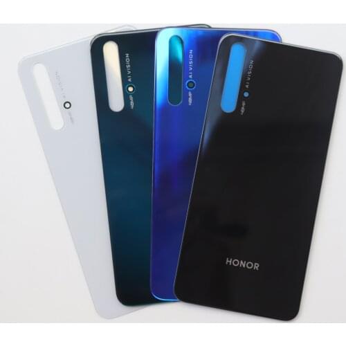 10 pcs/lot For Huawei Honor20 Glass Rear Battery Door With Adhesive Honor 20 Replacement Back Housing Cover Case
