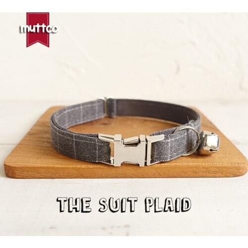 10pcs/lot MUTTCO retailing cool plaid collar handmade cat collar THE SUIT PLAID 2 sizes cat collar UCC001