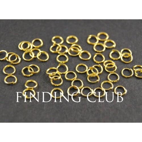 1000 pcs 4mm Gold plated Open Jumprings Jump ring DIY Metal Bracelet Necklace Jewelry Findings