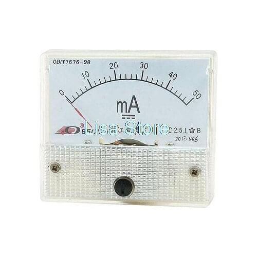 2016 Lowest Price 85C1 DC 50mA Class 2.5 Analog Ampere meter Ampere Panel Meter Gauge